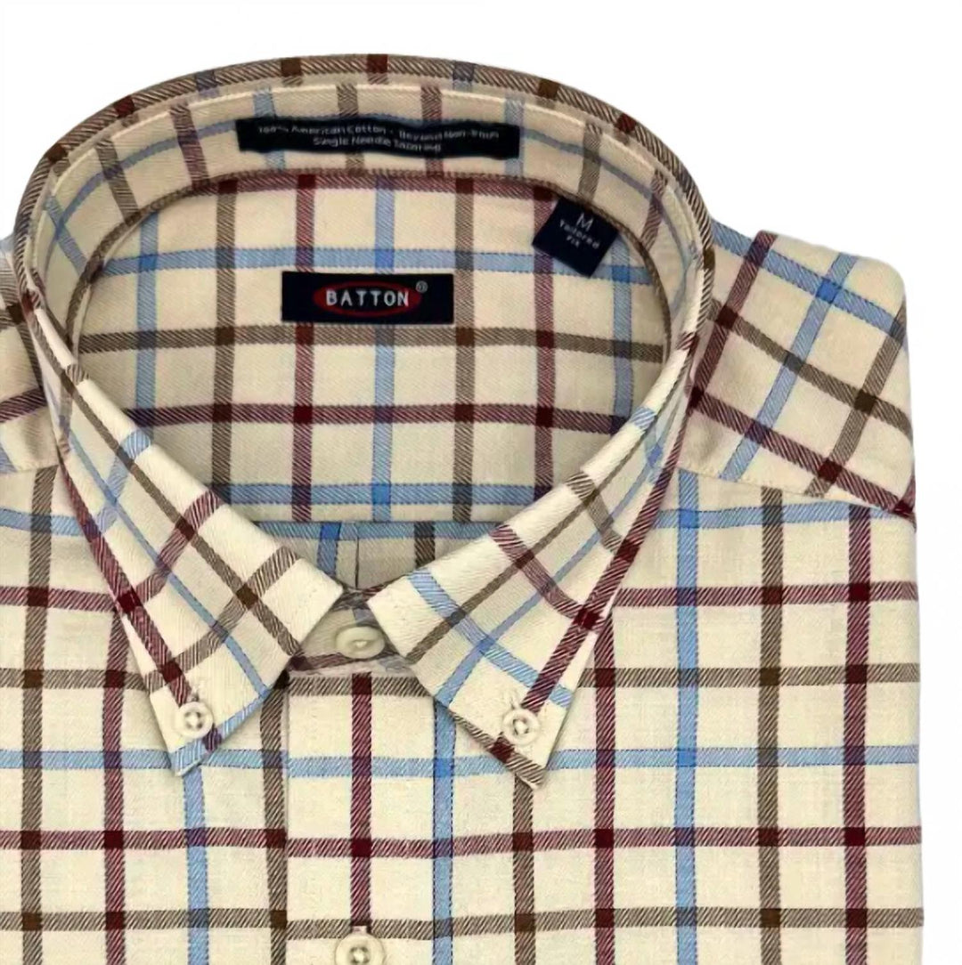 men's stefan cotton long sleeve shirt in beige