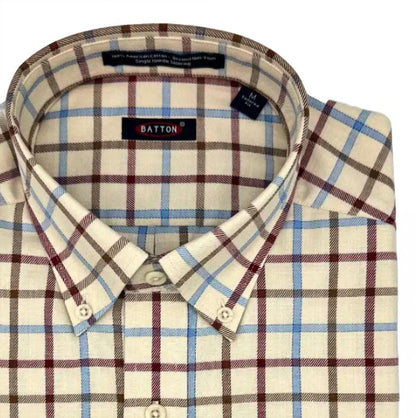 men's stefan cotton long sleeve shirt in beige