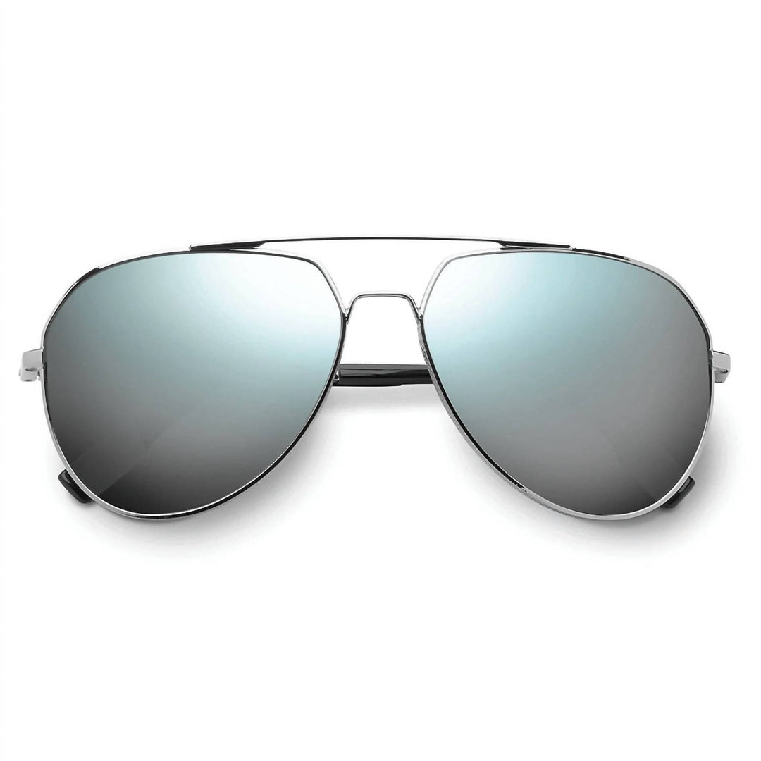 men's blake aviator sunglasses in chrome / blue chrome flash