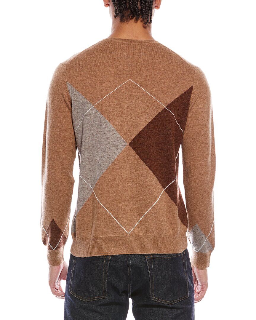 argyle wool & cashmere-blend crewneck sweater