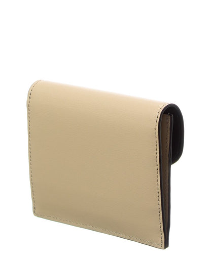 t-lock fold-over small leather card case