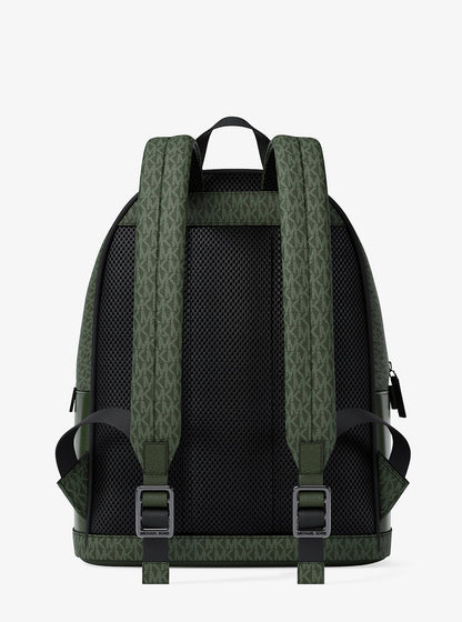 cooper medium pebbled leather and signature logo commuter backpack