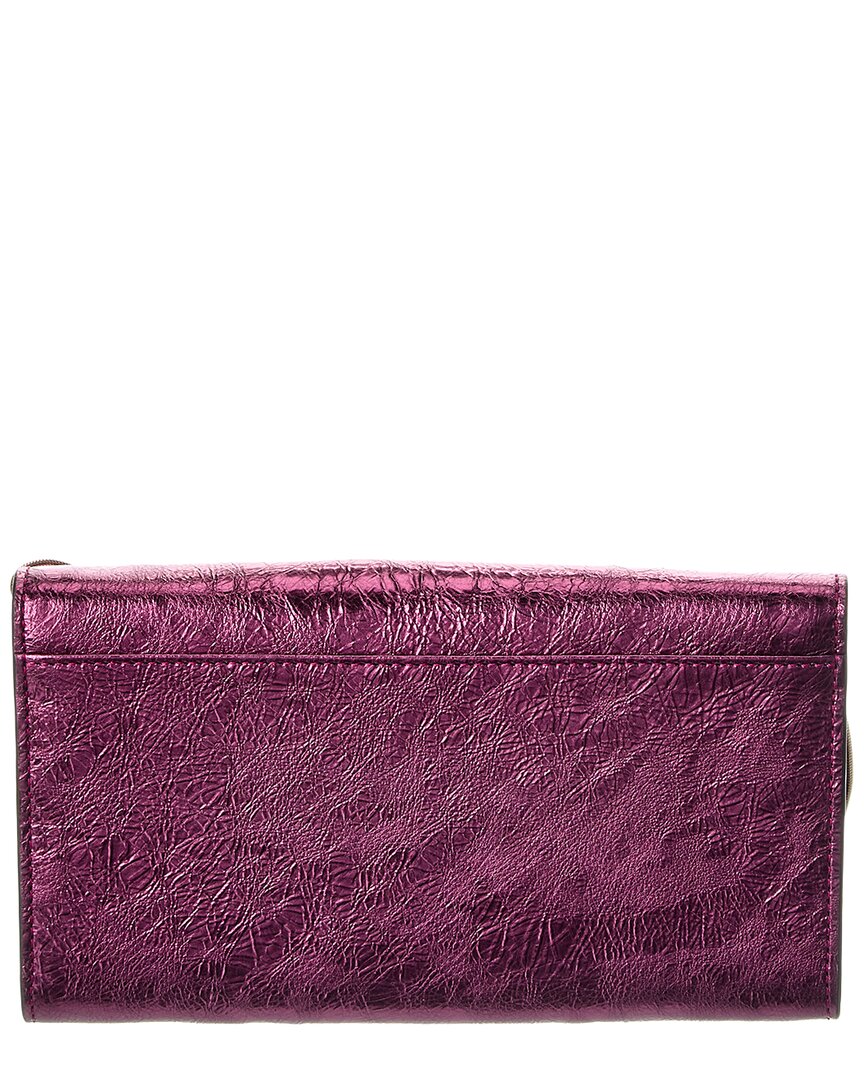mini buckle leather wallet on chain