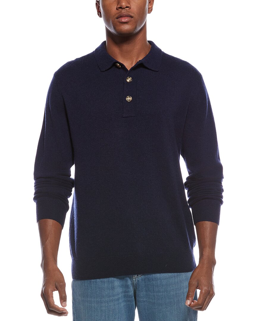 mixed stitch wool & cashmere-blend polo sweater