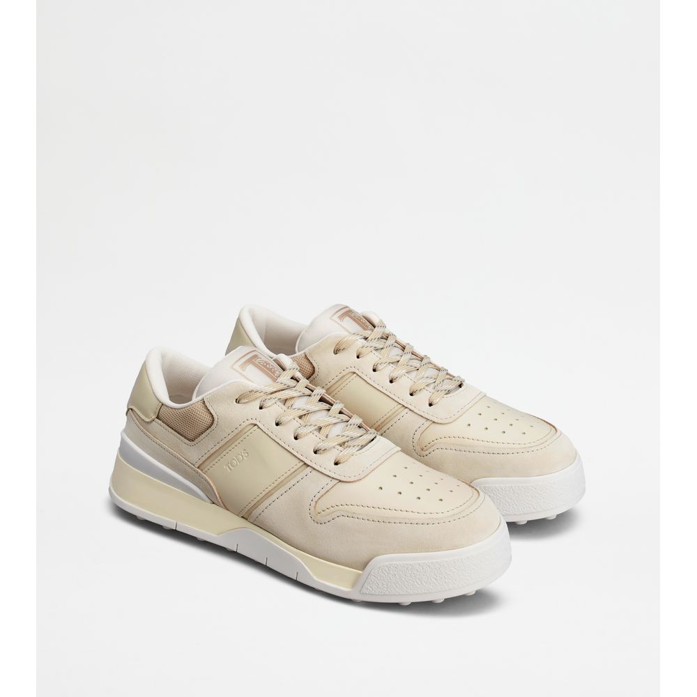 sneakers in suede and smooth leather