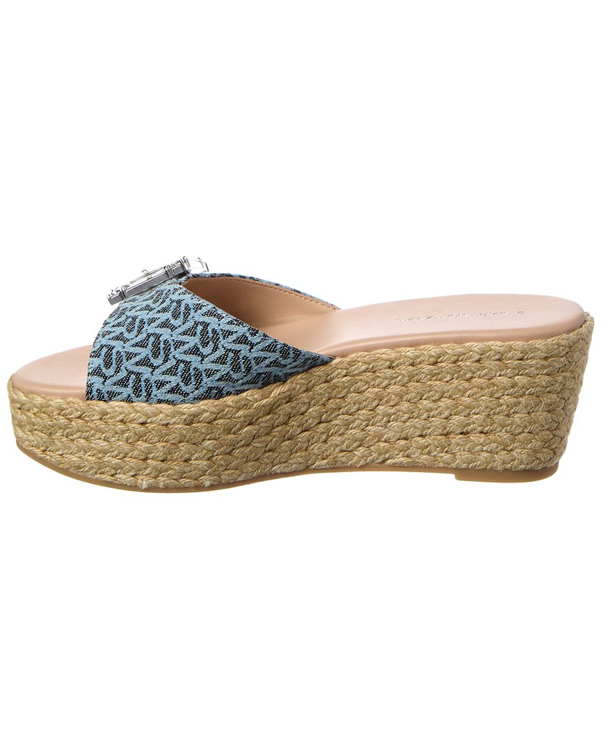 june 75 leather & canvas wedge slide