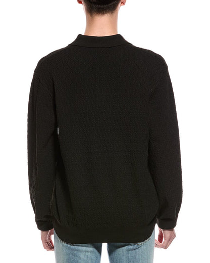 basket weave polo sweater