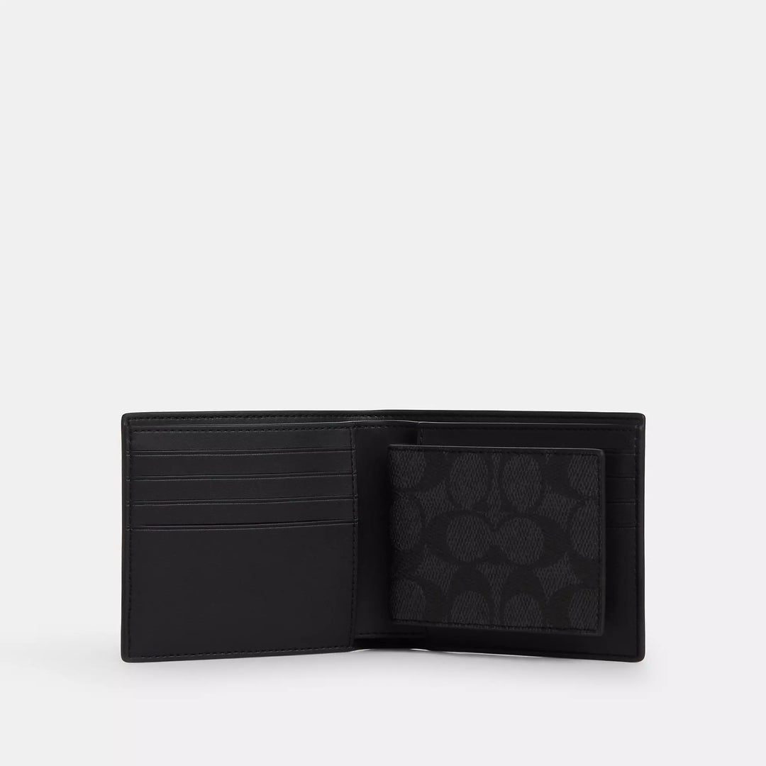 boxed 3 in 1 wallet gift set in signature canvas