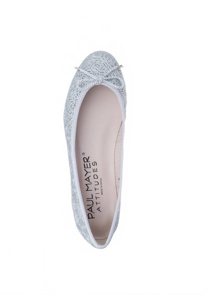 women's bingo p ballet flats in silver