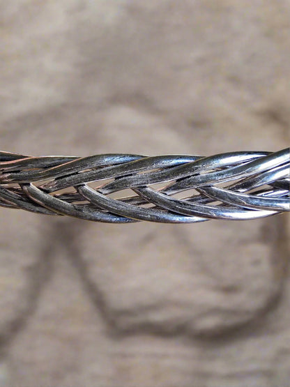 women's mesa braided choker in silver