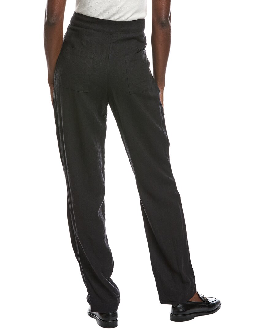 pleated linen-blend pant