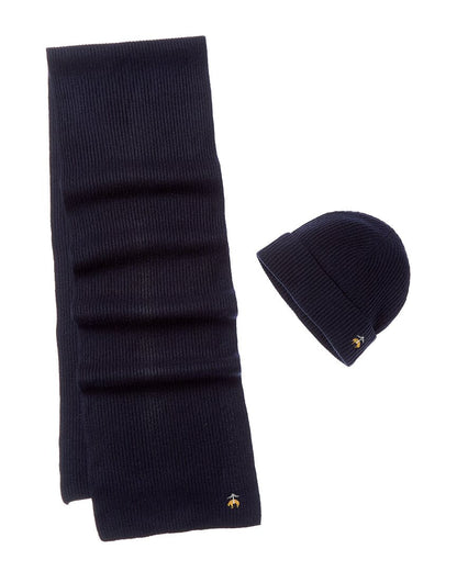 2pc wool & cashmere-blend hat & scarf set