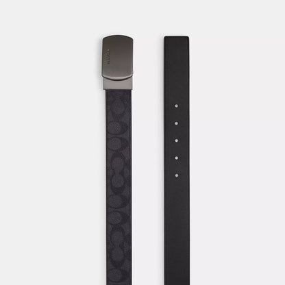 plaque buckle cut to size reversible belt, 38 mm