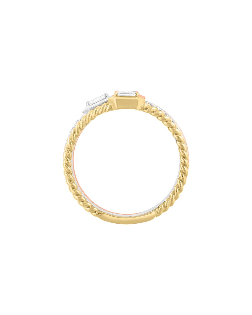 gold over silver 0.17 ct. tw. diamond ring