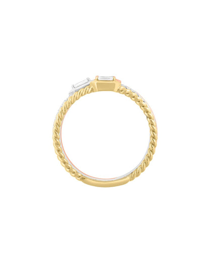 gold over silver 0.17 ct. tw. diamond ring