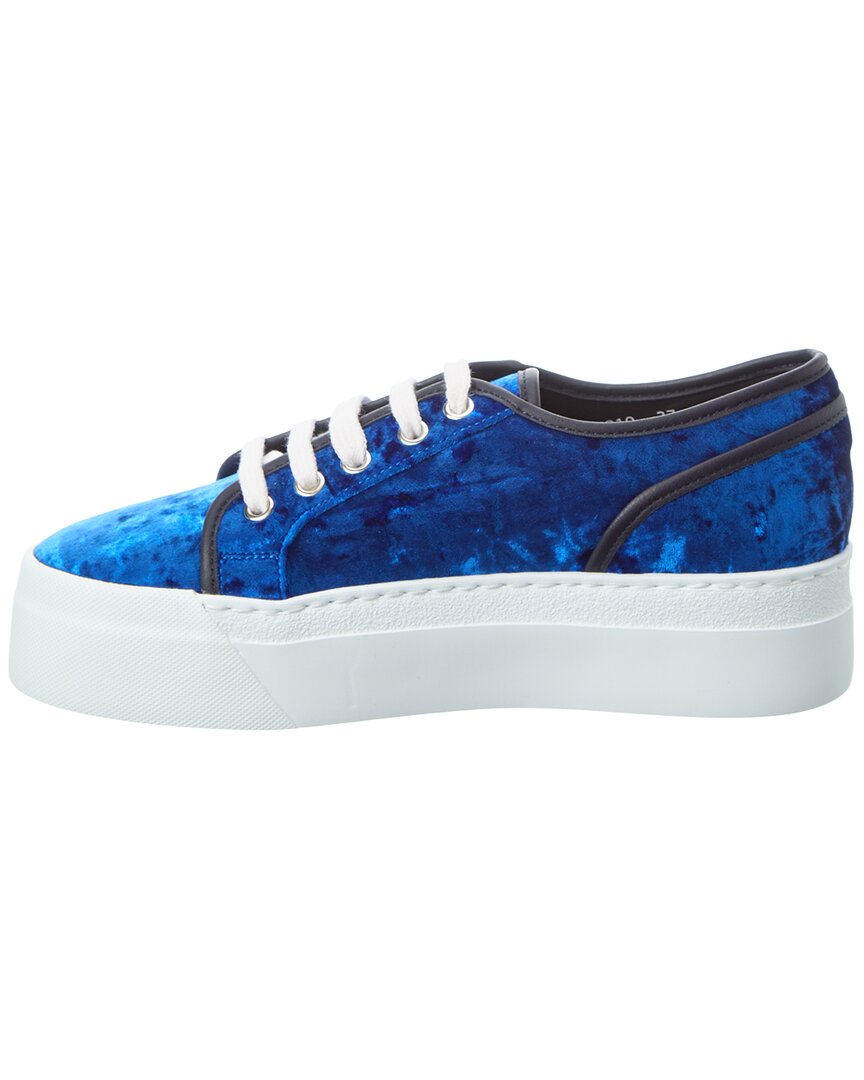twenty buckle velvet platform sneaker