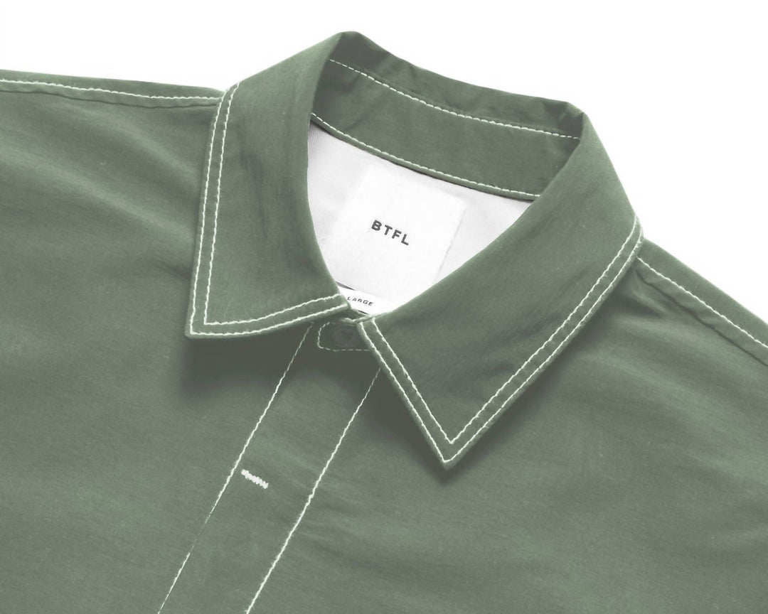 cropped box shirt in deep sage