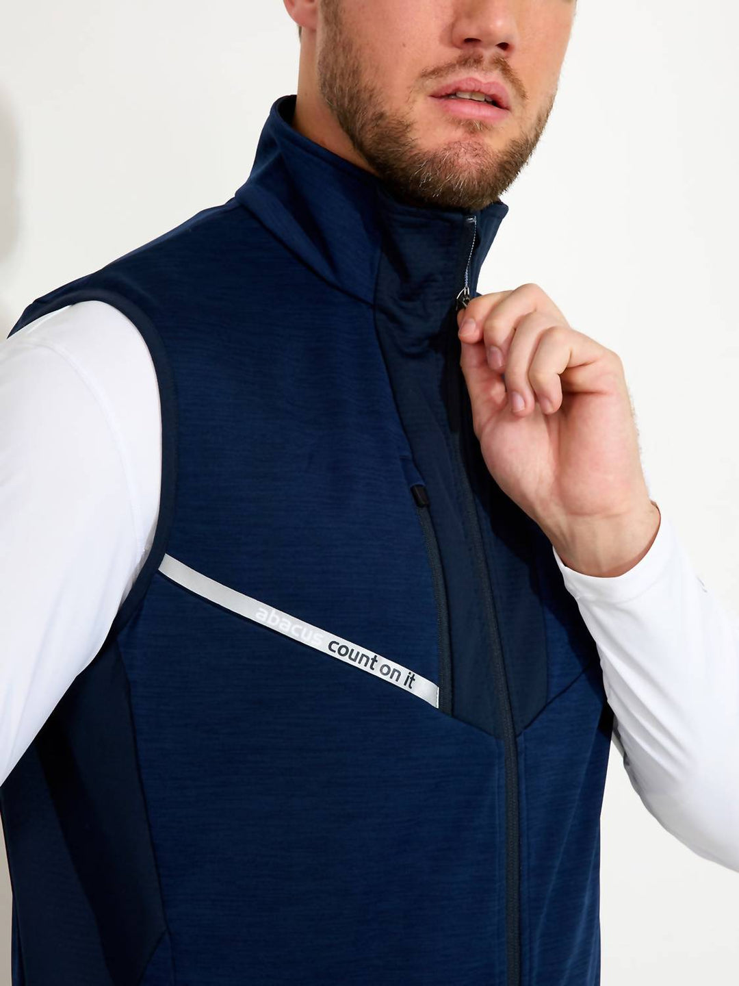 ardfin softshell mock neck golf vest in navy