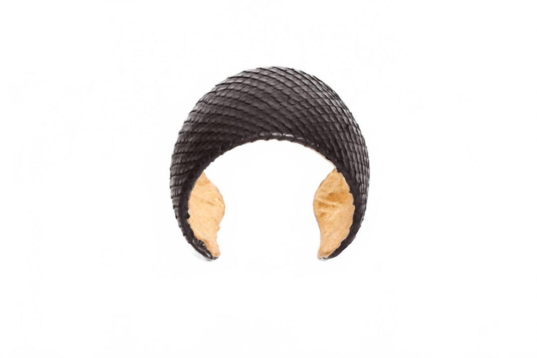 women's python cuff - large in black