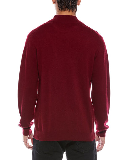 classic wool & cashmere-blend 1/4-zip mock sweater