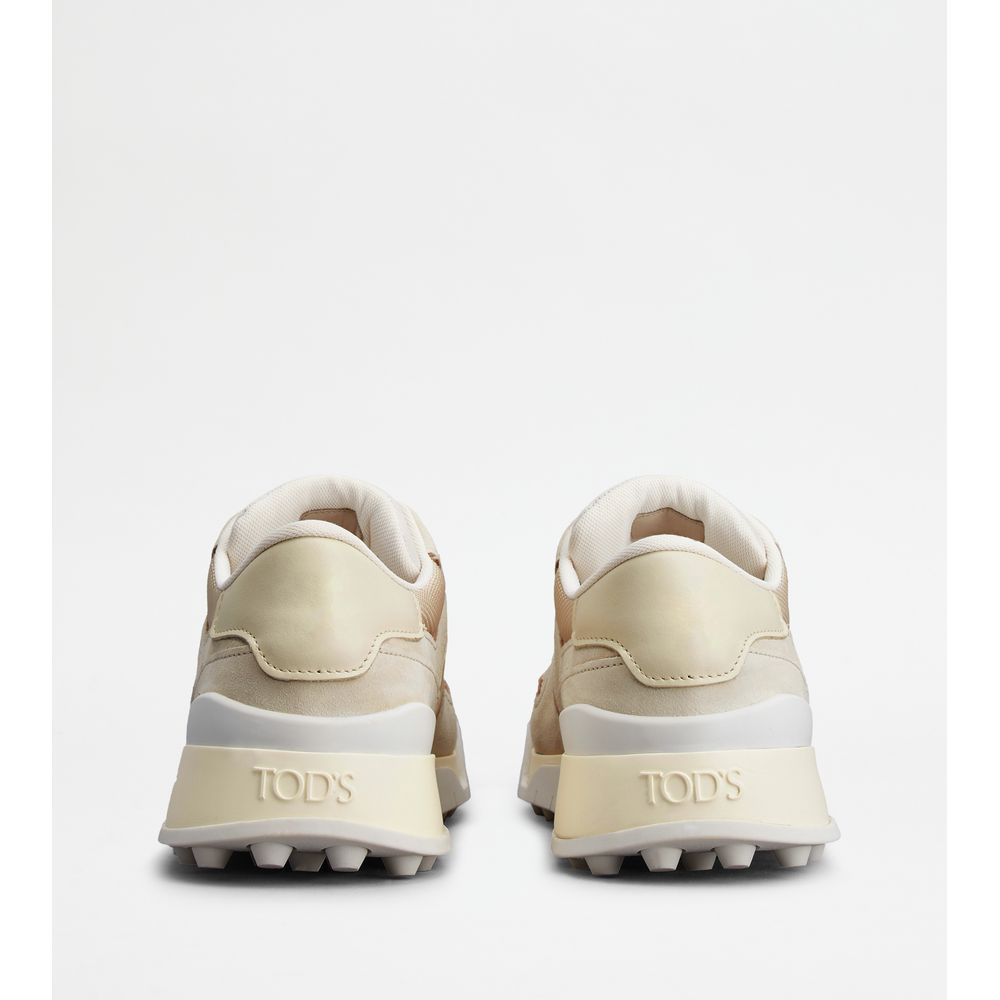 sneakers in suede and smooth leather