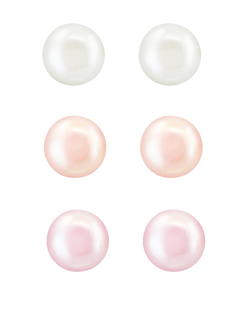 silver 8mm pearl earrings