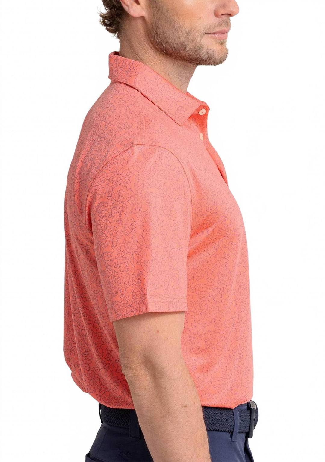 driver pineapple paradise printed polo in sunset coral