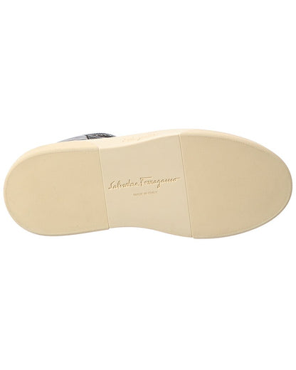 ferragamo leather high-top sneaker