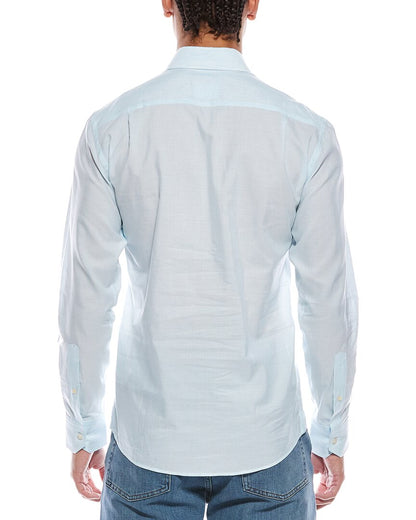 micro linen-blend shirt