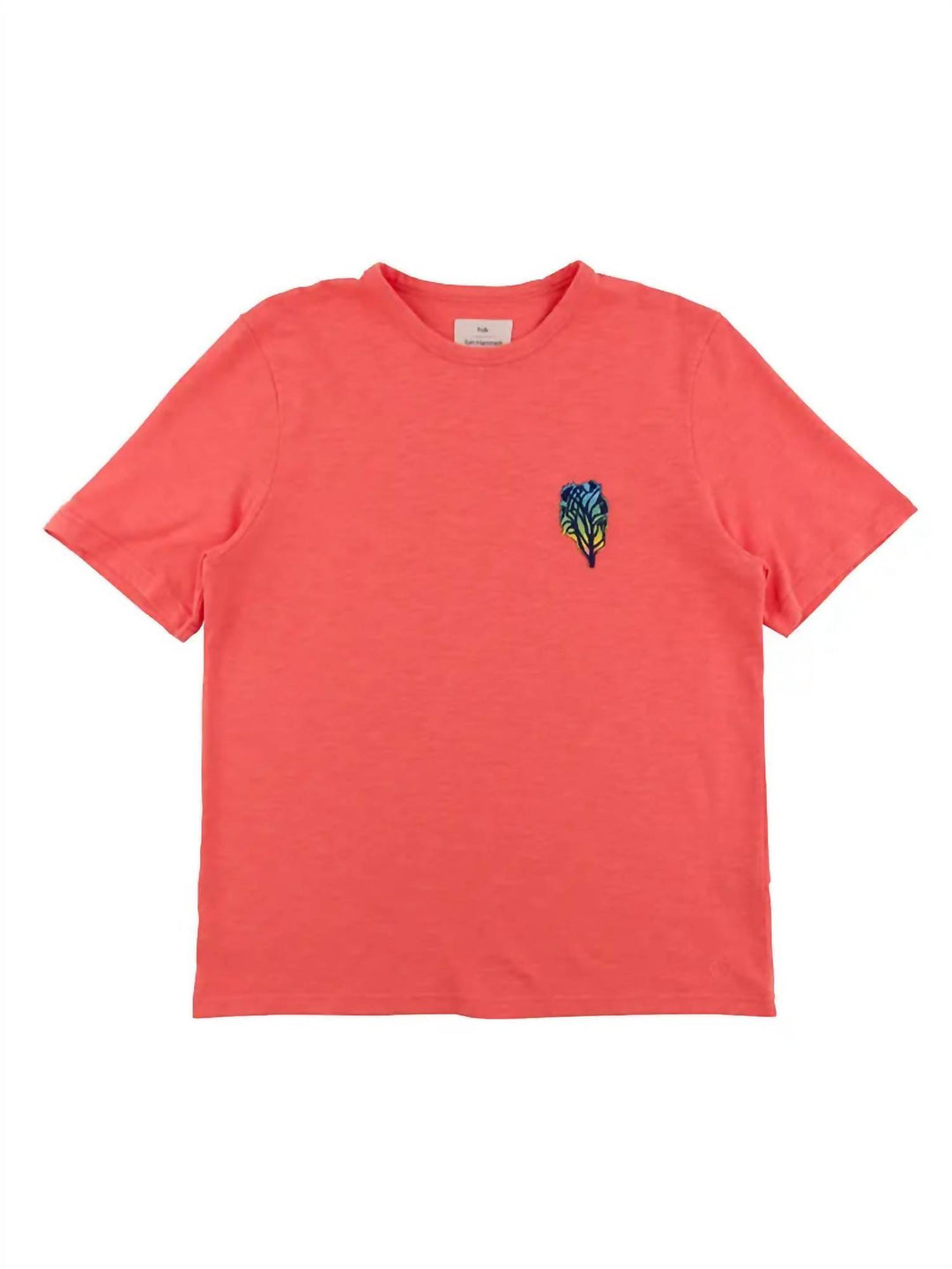 tom hammick slub embroidered tee in pink