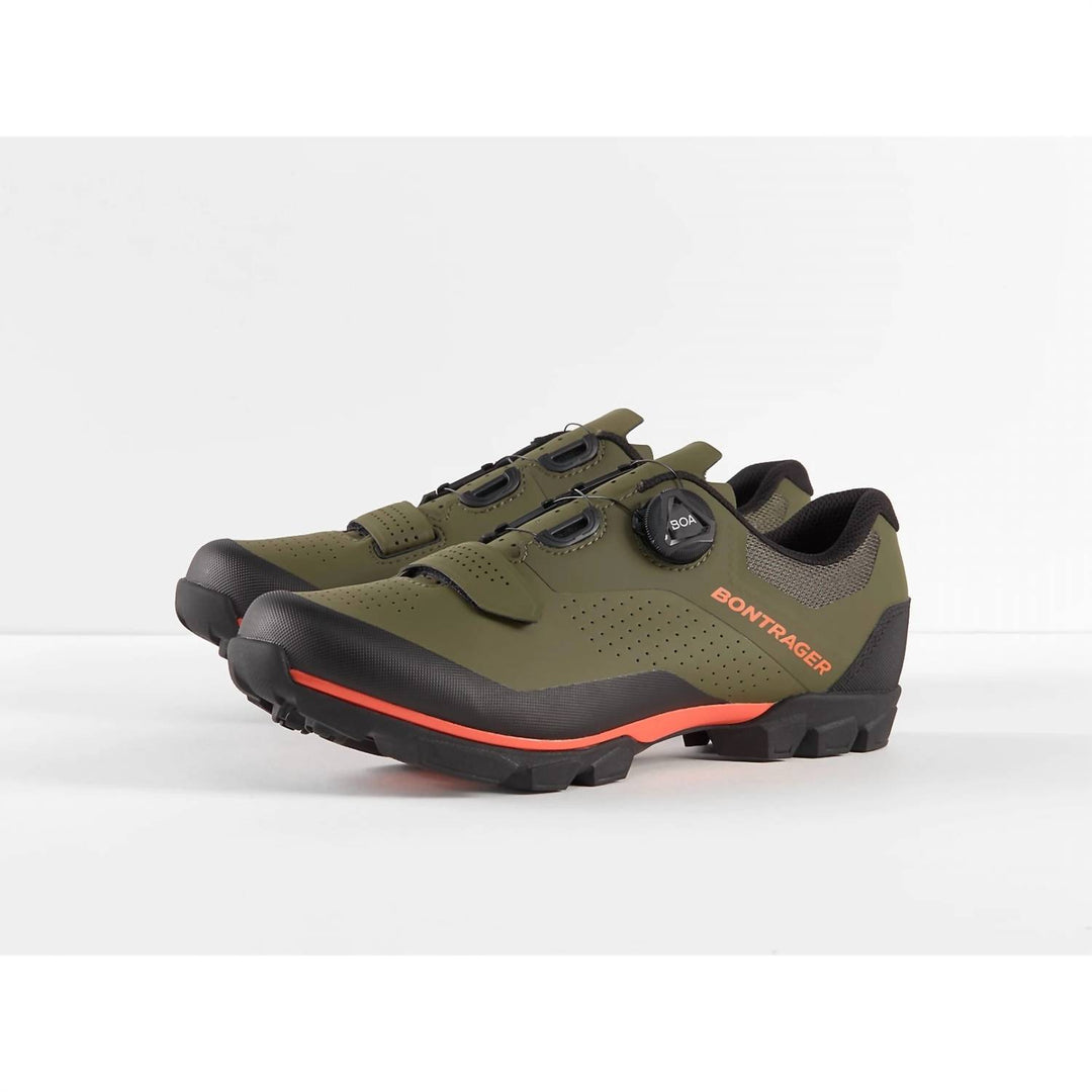 unisex foray mountain shoe in olive grey/radioactive orange