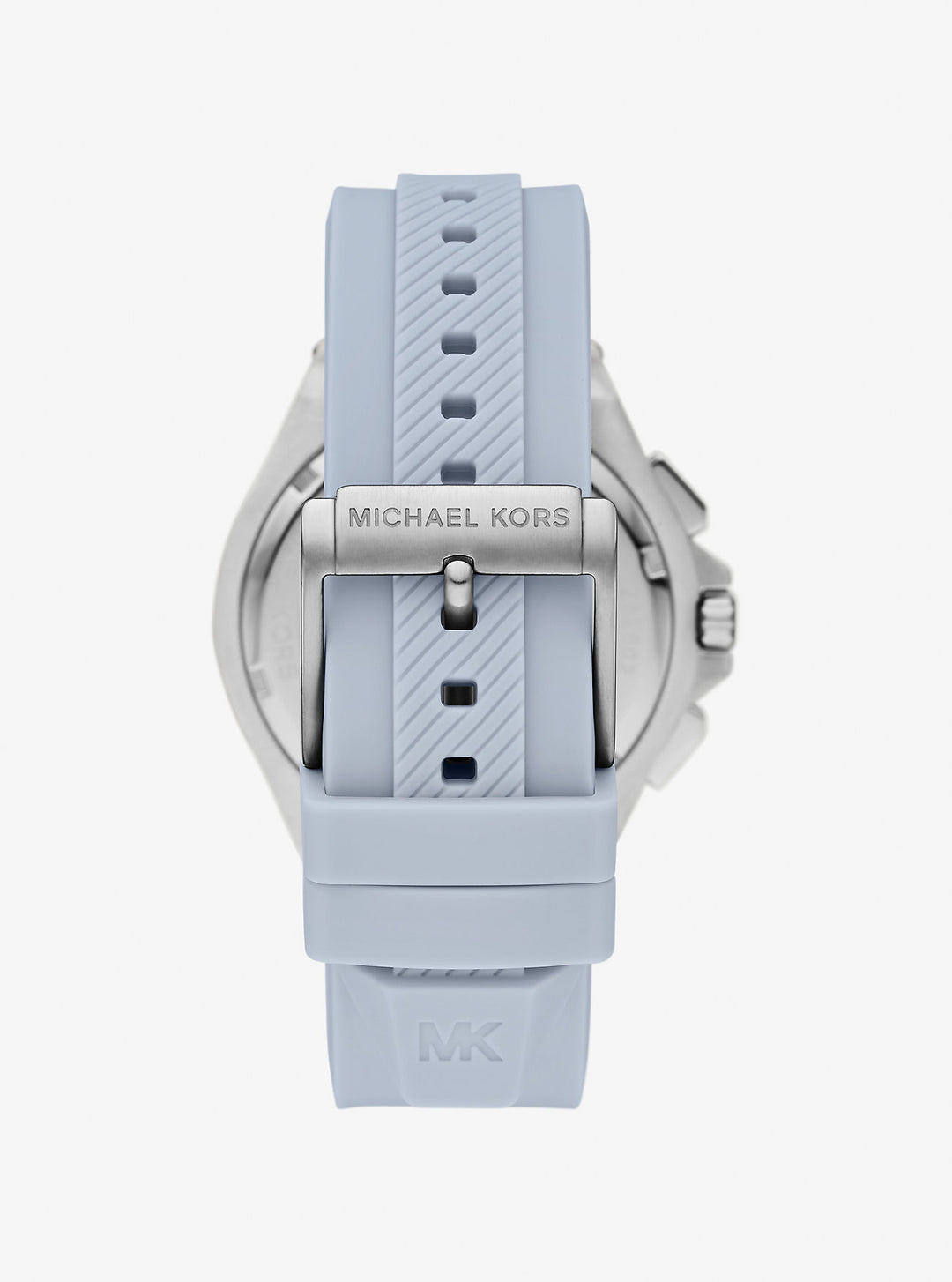 oversized lennox silver-tone and silicone watch