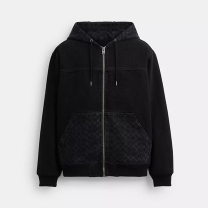 signature denim zip jacket