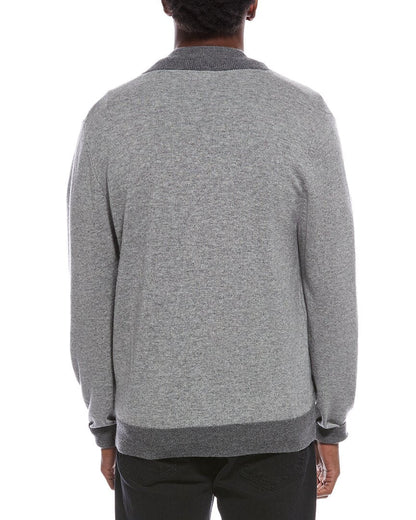 college wool & cashmere-blend zip-up cardigan
