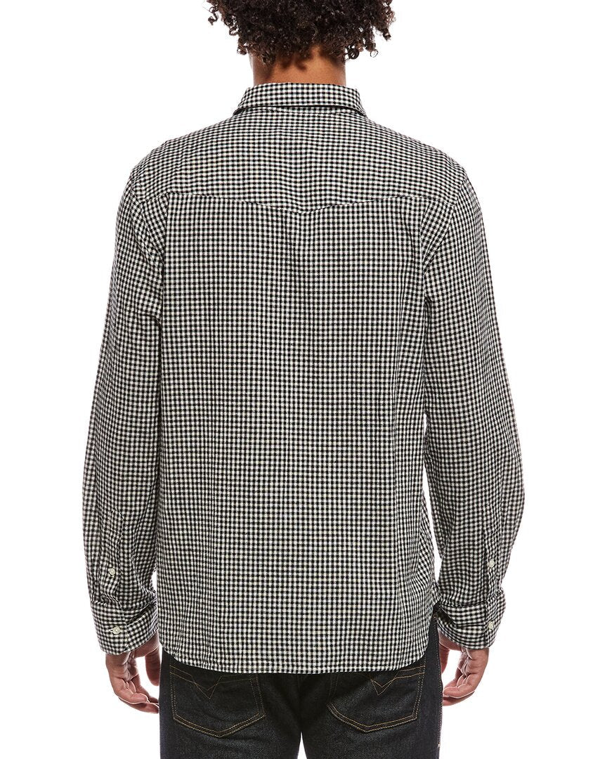 officine generale benoit linen-blend shirt