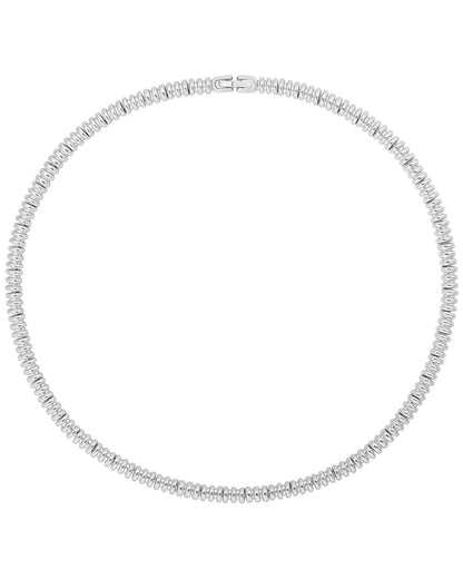silver plated bronx necklace