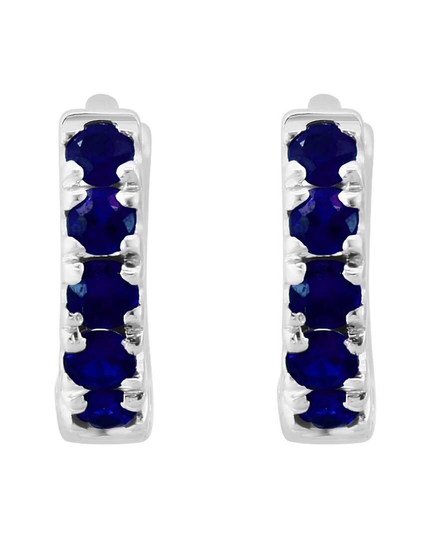 silver 0.28 ct. tw. sapphire earrings