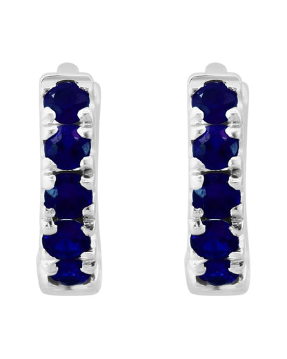 silver 0.28 ct. tw. sapphire earrings