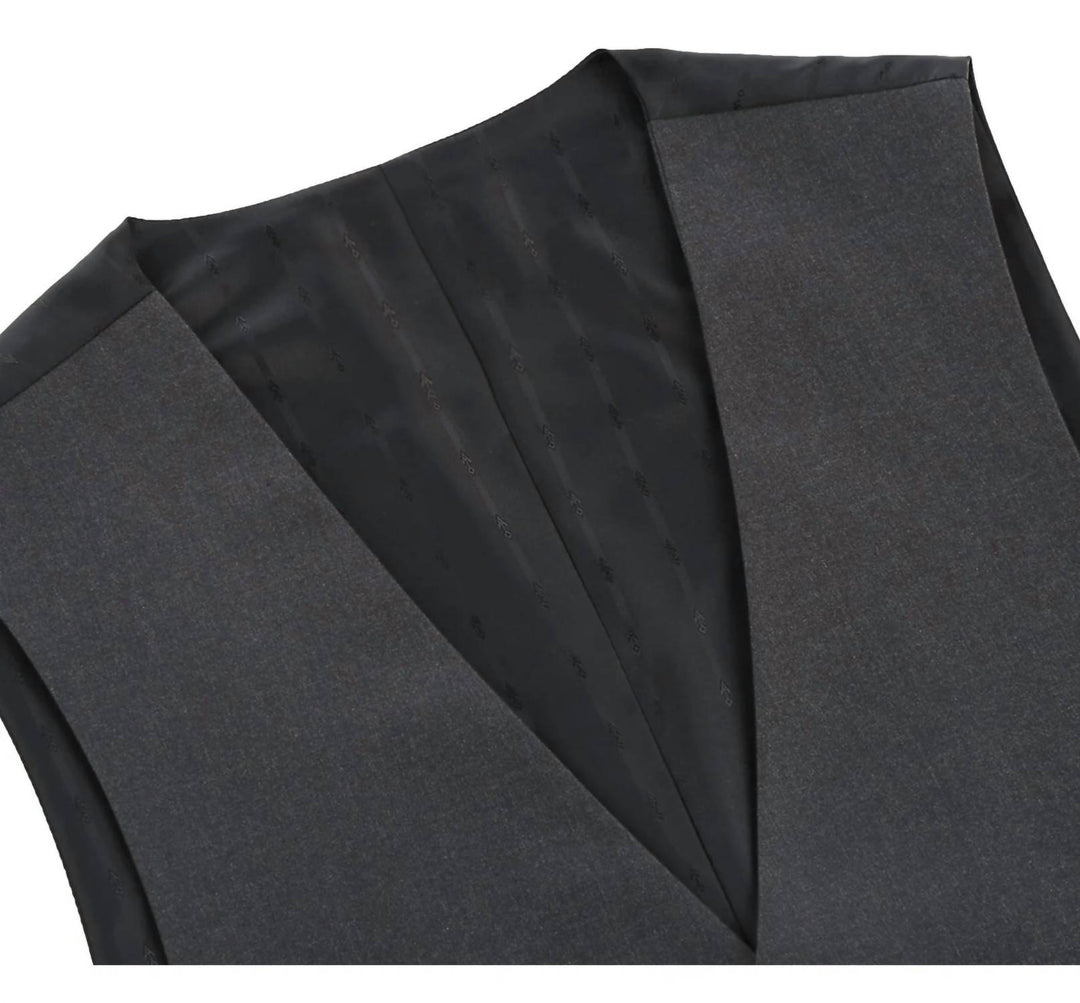 prestige single breasted vest in charcoal