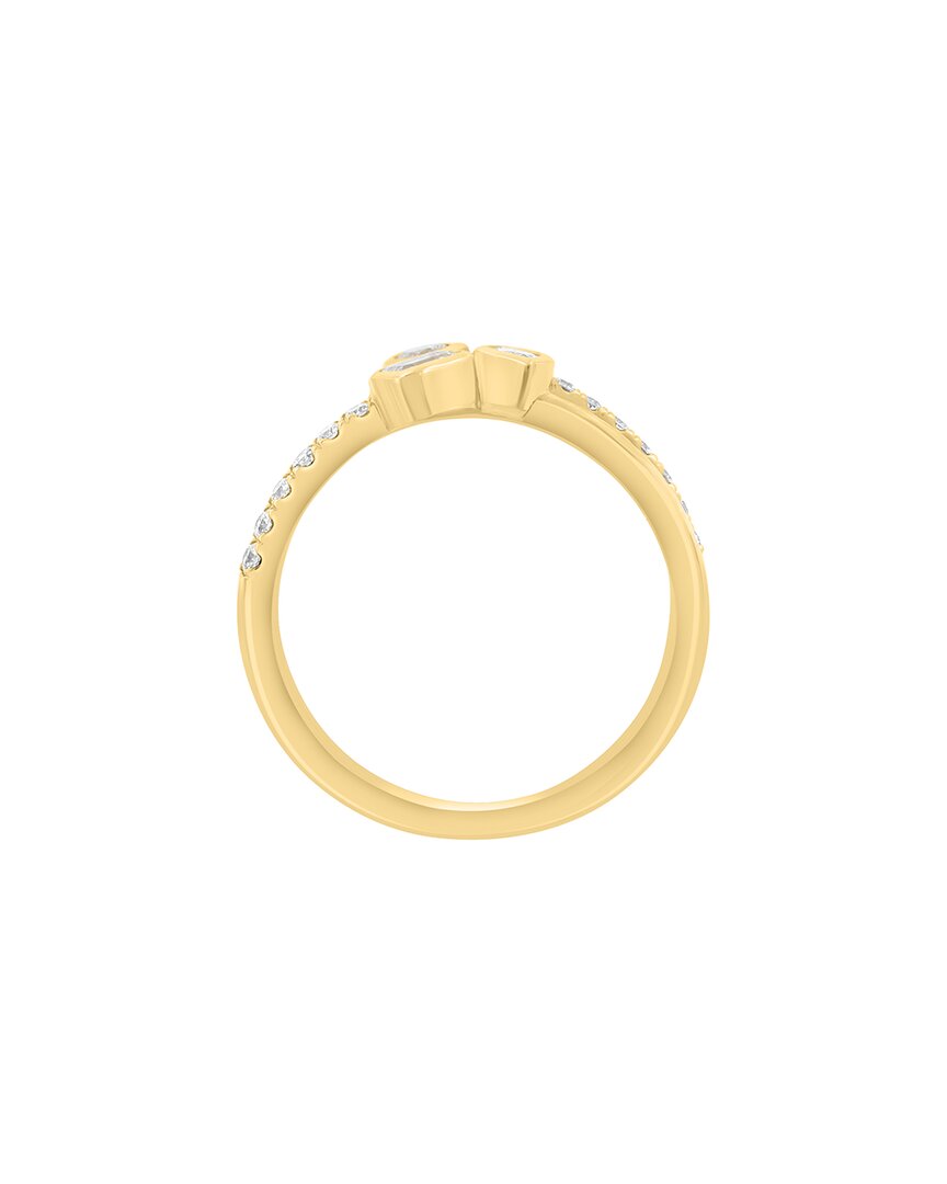 gold over silver 0.40 ct. tw. lab-grown diamond ring