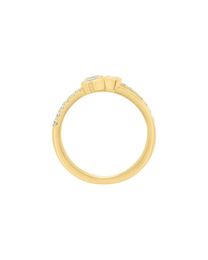 gold over silver 0.40 ct. tw. lab-grown diamond ring
