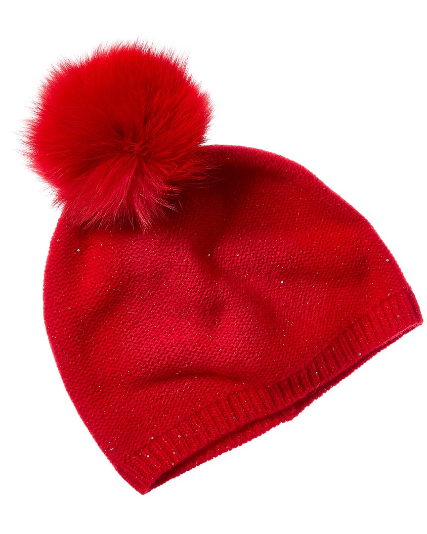 sofiacashmere lurex lattice stitch cashmere hat