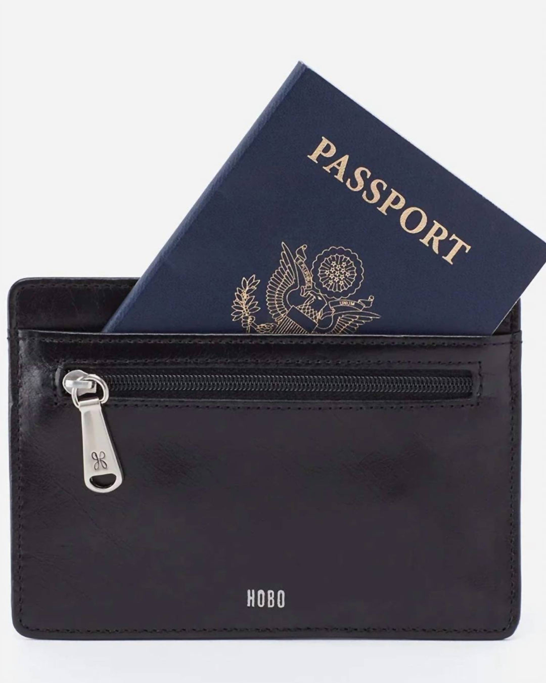 women's euro slide card case in black