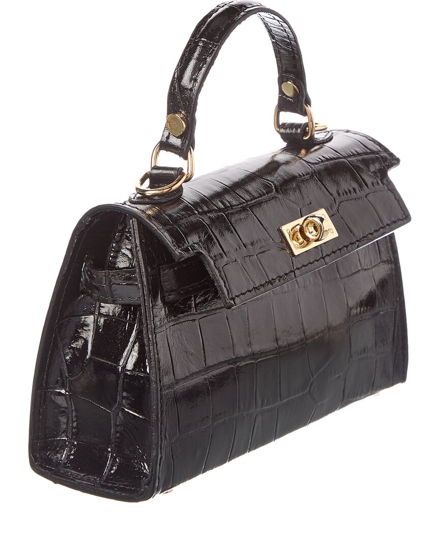 blakely croc-embossed leather satchel