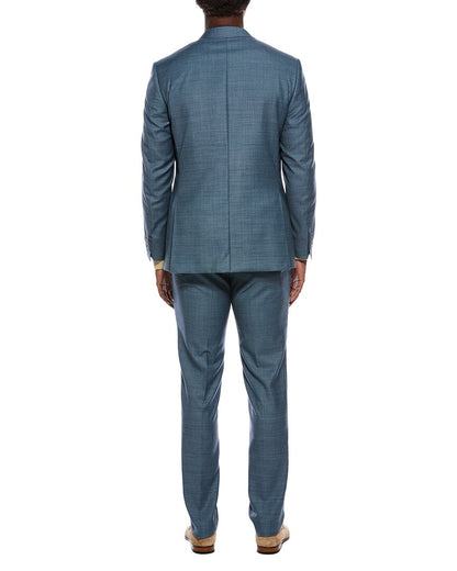 2pc wool suit with flat front pant