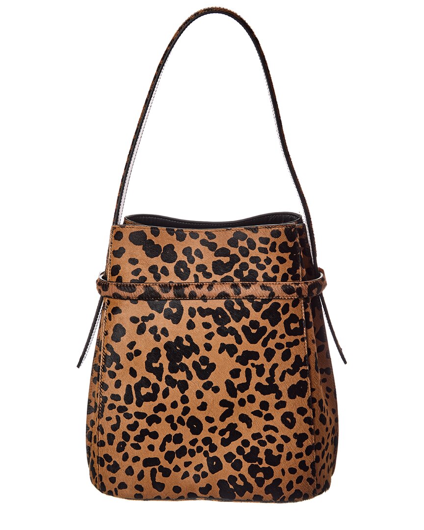 belted haircalf bucket bag