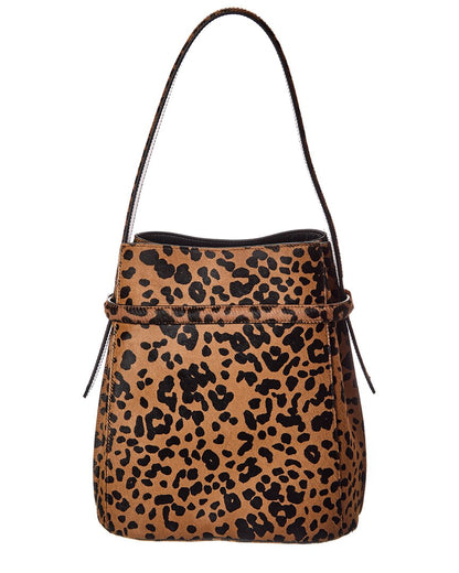 belted haircalf bucket bag