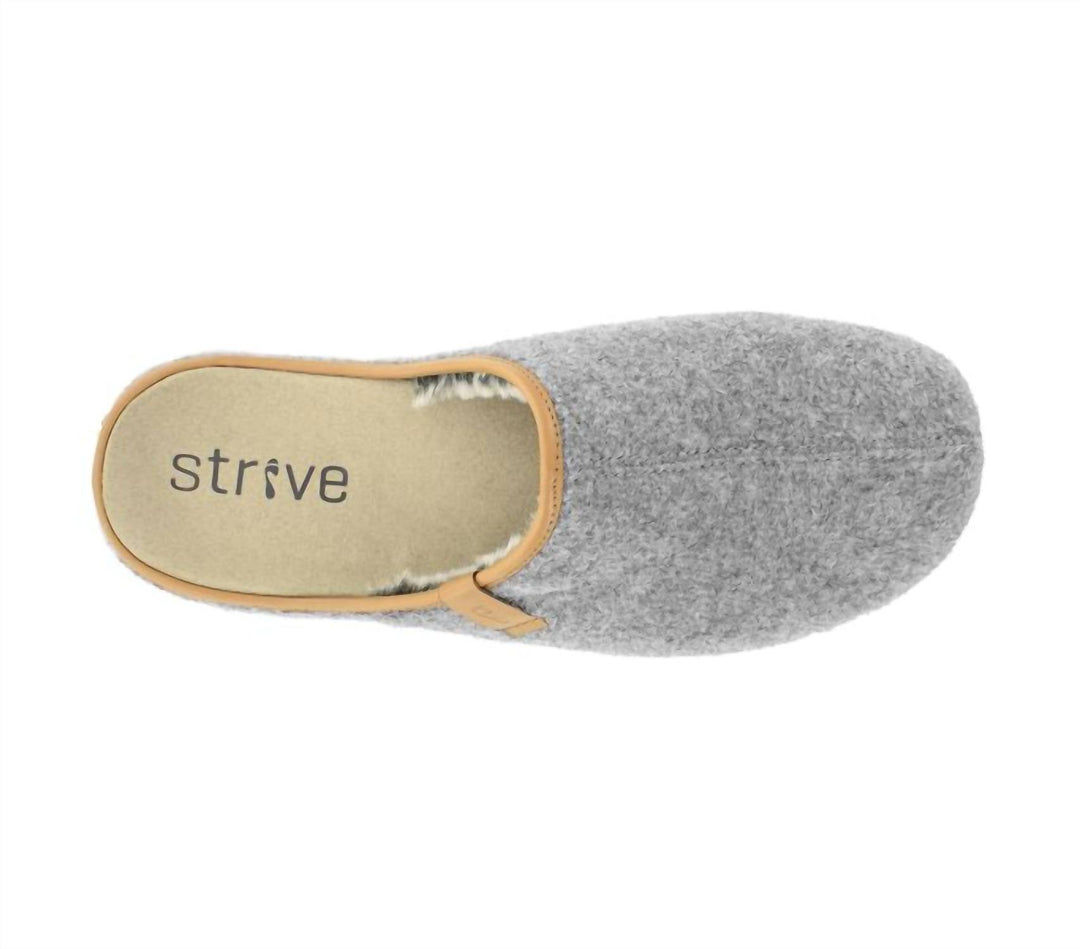 men's cologne wool mule orthotic slipper in light grey