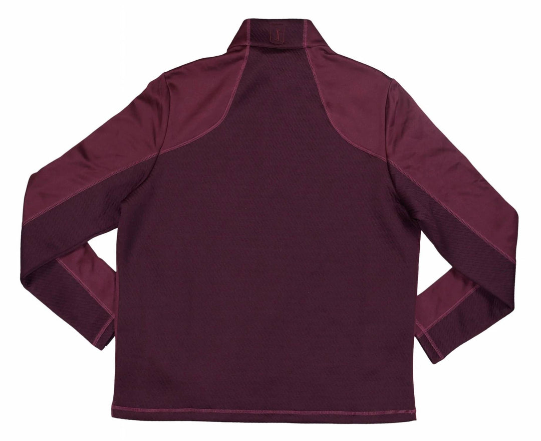 men's thermal stretch textured 1/4 zip golf pullover in fig caviar htr