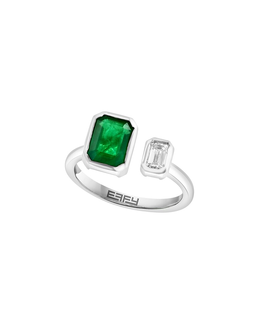 14k 1.80 ct. tw. diamond & emerald ring